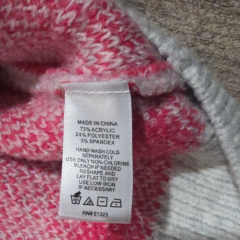 CeCe Pink and Cream Knit Sweater - Picture 3 of 7